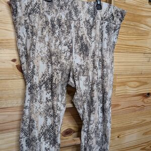Terra & Sky Snake Print Pants - Brown and Cream
